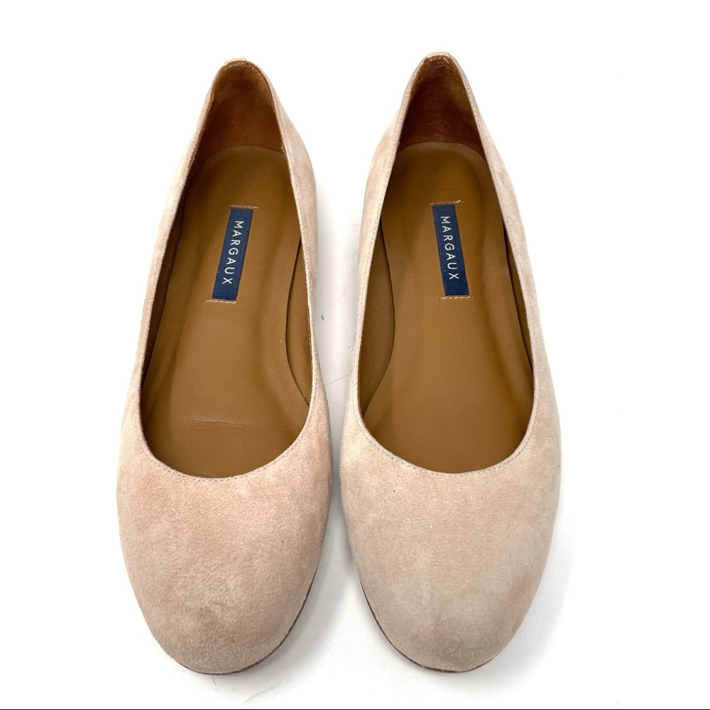 MARGAUX nude/pink suede ballet flats, approx size 7
